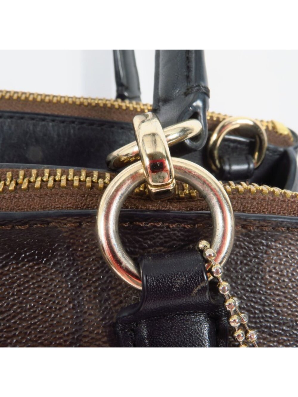 Coach Signature Christie Carryall Small w/ Wallet Black Brown PVC F58291 F16107 - Picture 10 of 16